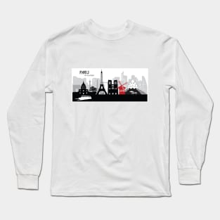 Paris Skyline Long Sleeve T-Shirt